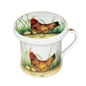 The Leonardo Collection Chicken Hen England Fine China Coffee Cup Mug & Lid